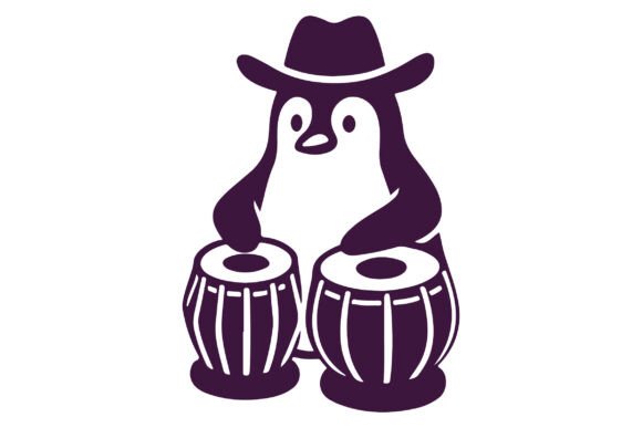 Cowboy Penguin Playing with Tabla SVG Review