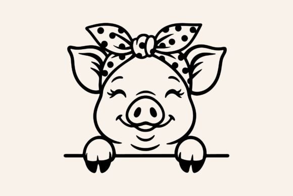 Pig Clipart Coquette Bow Silhouette SVG Review