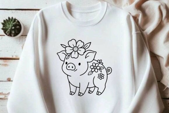 Pig Silhouette Vector Clipart Design