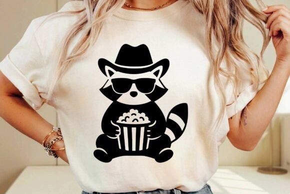 Raccoon with Popcorn SVG Silhouette Review