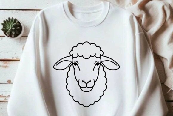 Sheep Head Clipart Vector Design Review