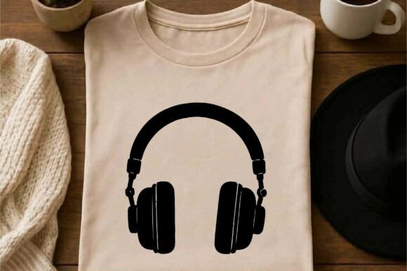 Vintage Headphone Clipart Vector Design Review